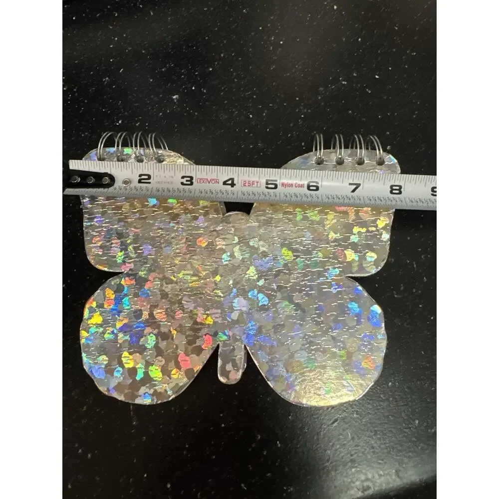 Once Upon a Rose Silver Sparkly Die Cut Butterfly Notebook Lined Girls